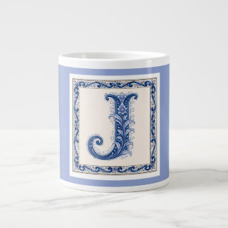 Norwegian Heritage J Monogram - Blue Large Coffee Mug