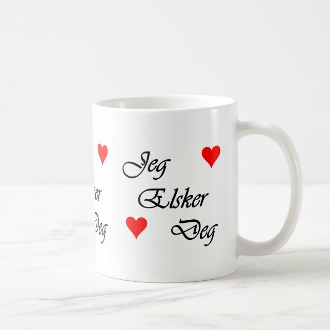 Norwegian I Love You Norsk Jeg Elsker Deg Mug (Right)