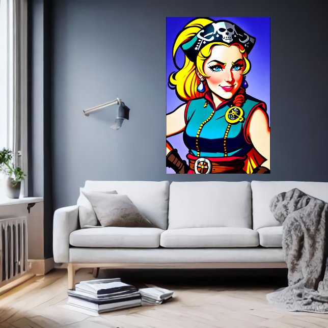 Norwegian lady Pirate | AI Art  Poster (Creator Uploaded)