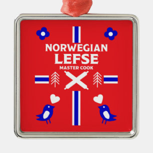 Norwegian Lefse Flatbread Apron Metal Ornament