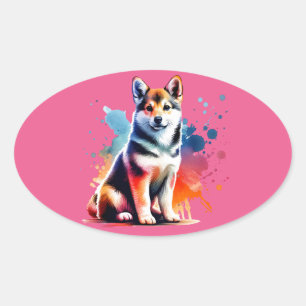 Norwegian Lundehund Dog Oval Sticker