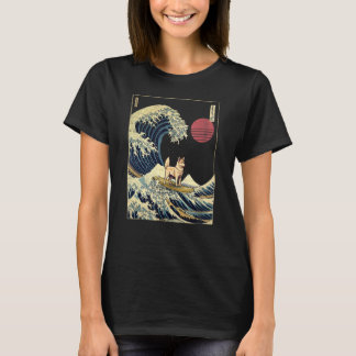 Norwegian Lundehund Japanese Kanagawa Wave  Surf D T-Shirt