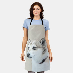 Norwegian Lundehund Painting - Original Dog Art Apron