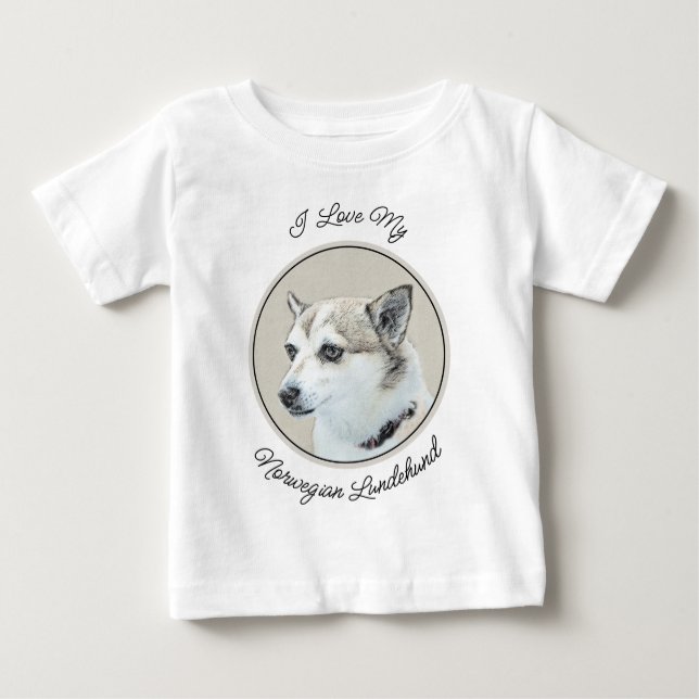 Norwegian Lundehund Painting - Original Dog Art Baby T-Shirt (Front)