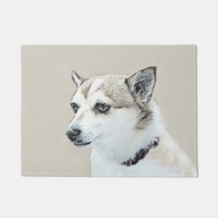 Norwegian Lundehund Painting - Original Dog Art Doormat