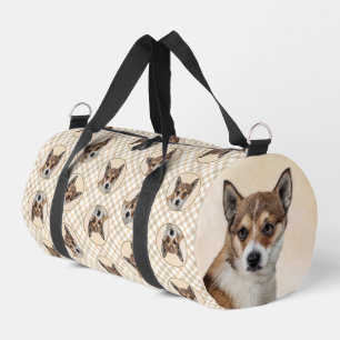 Norwegian Lundehund Painting Original Dog Art Duffle Bag