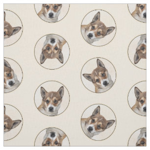 Norwegian Lundehund Painting Original Dog Art Fabric