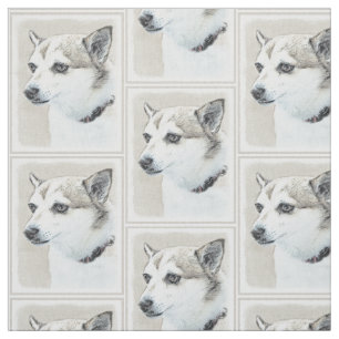 Norwegian Lundehund Painting - Original Dog Art Fabric
