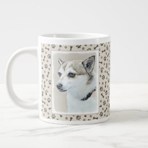 Norwegian Lundehund Painting - Original Dog Art Large Coffee Mug