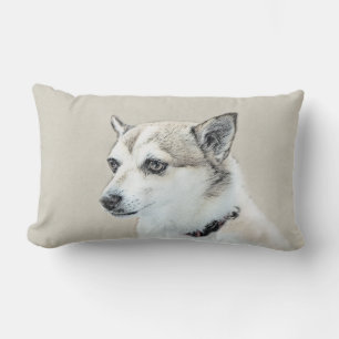 Norwegian Lundehund Painting - Original Dog Art Lumbar Cushion