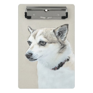 Norwegian Lundehund Painting - Original Dog Art Mini Clipboard