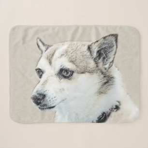 Norwegian Lundehund Painting - Original Dog Art Sherpa Blanket