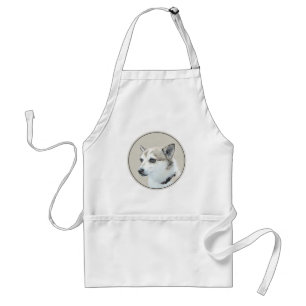 Norwegian Lundehund Painting - Original Dog Art Standard Apron