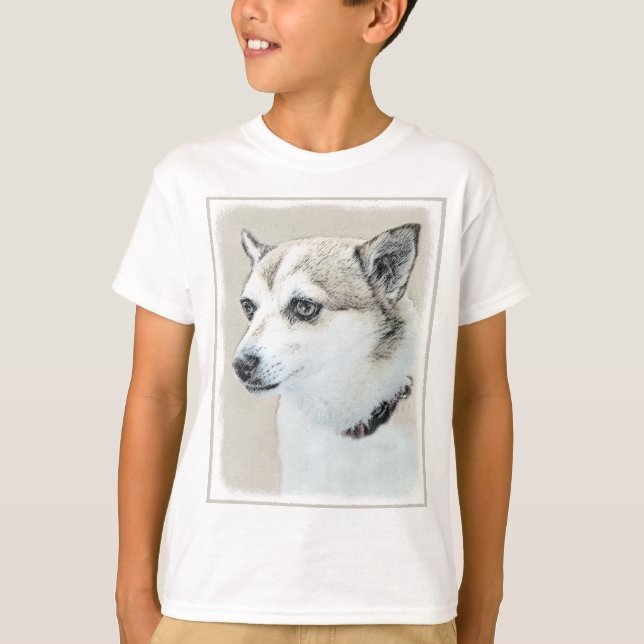 Norwegian Lundehund Painting - Original Dog Art T-Shirt (Front)