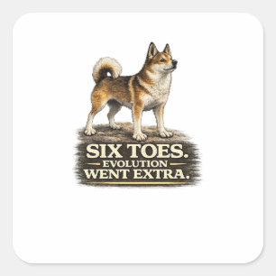 Norwegian Lundehund Shirt – Six Toes Evolution Wen Square Sticker