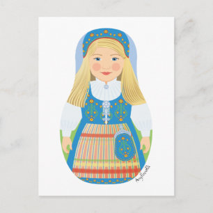 Norwegian Matryoshka Postcard