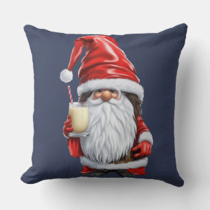 Norwegian Nisse Gnome Gonk Holding A Glass Of Egg Cushion