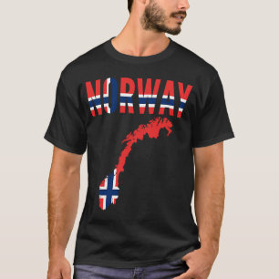 Norwegian Nordic   Norway Country Map Flag T-Shirt