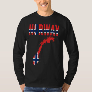 Norwegian Nordic Norway Country Map Flag T-Shirt