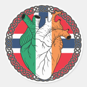 Norwegian Norway Saint Patricks Day Irish Ireland Classic Round Sticker