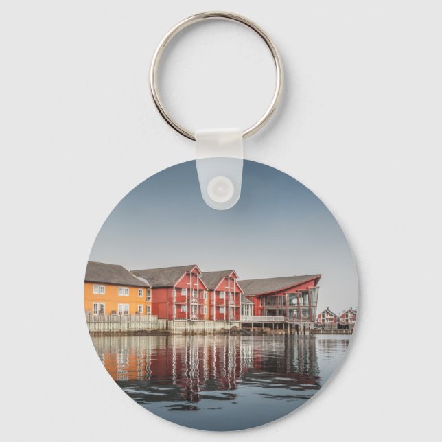 Norwegian Painted Houses Key Ring (Front)