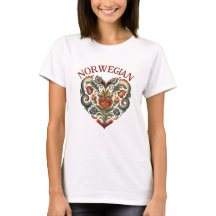 Norwegian Rosemaling Folk Art Heart Hoodie