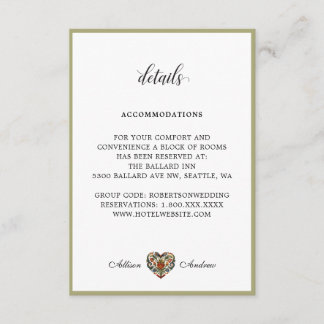 Norwegian Rosemaling Heart | Details Enclosure Card