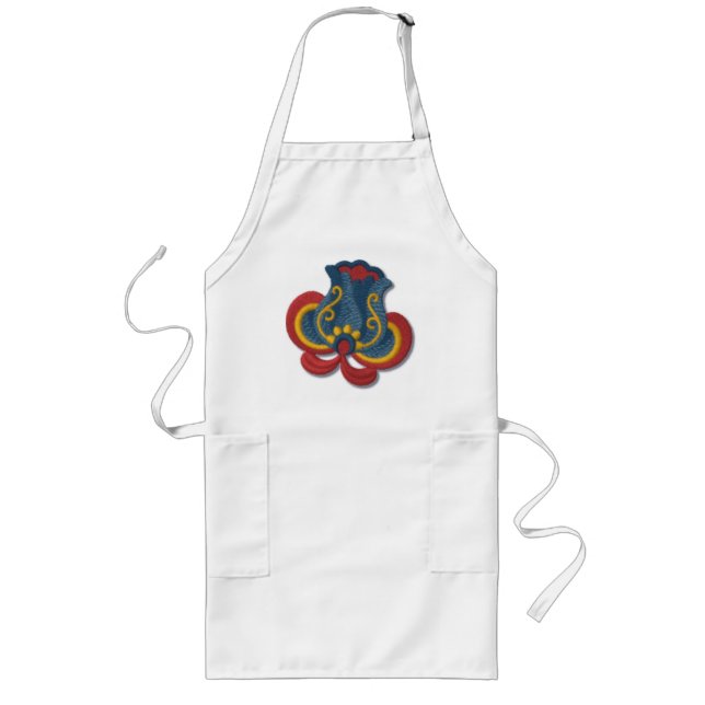 Norwegian Rosemaling Tulip Long Apron (Front)