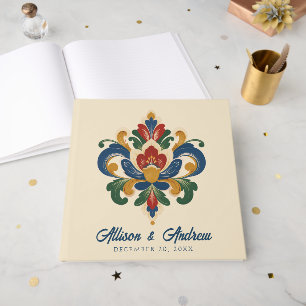 Norwegian Rosemaling Wedding  Guest Book