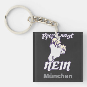 Norwegian says No Funny sassy horses  Key Ring