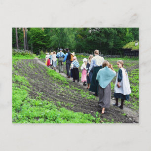 Norwegian Schoolchildren at Norwegian Folk Museum Postcard
