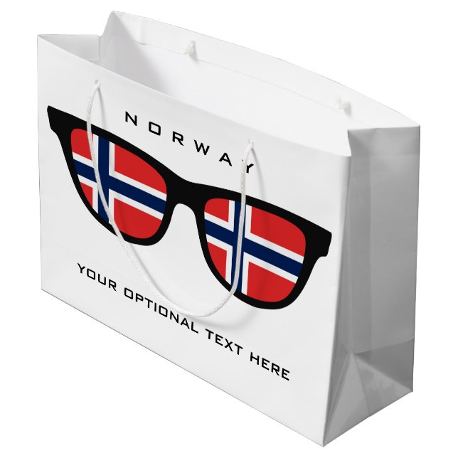 Norwegian Shades custom text & colour gift bag (Back Angled)