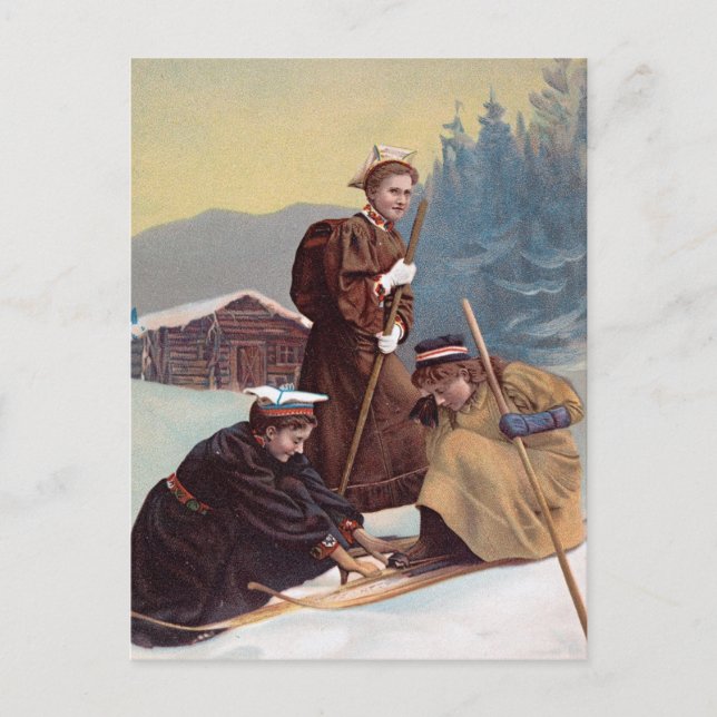 Norwegian Skiers Postcard (Front)