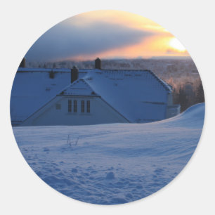 Norwegian Snow/Norway Classic Round Sticker