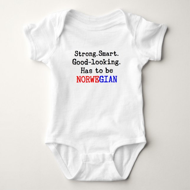 norwegian strong baby bodysuit (Front)