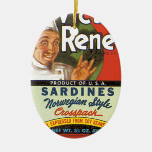 Norwegian Style Sardines Ceramic Tree Decoration