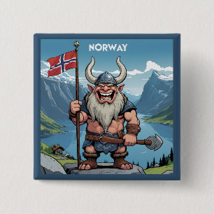 Norwegian Troll 15 Cm Square Badge