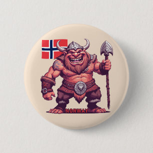Norwegian Troll 6 Cm Round Badge
