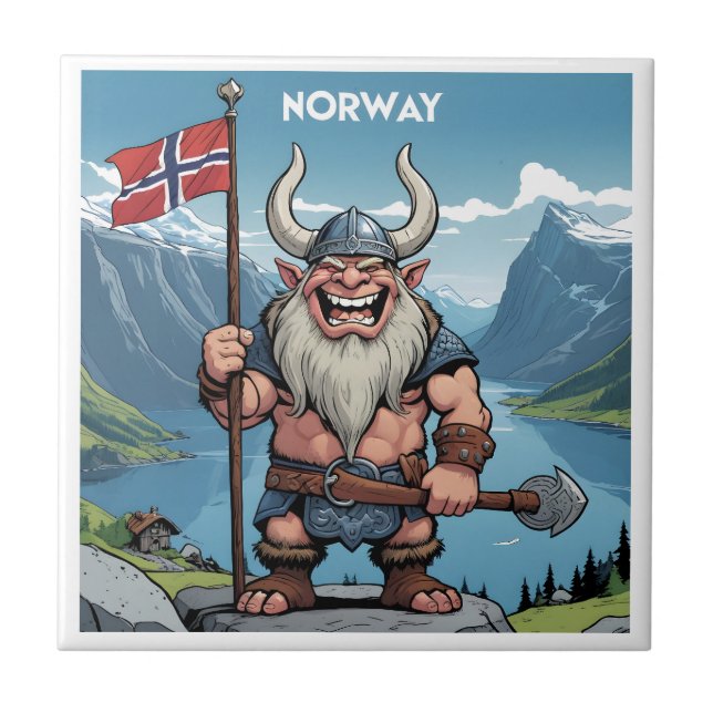 Norwegian Troll Ceramic Tile (Front)