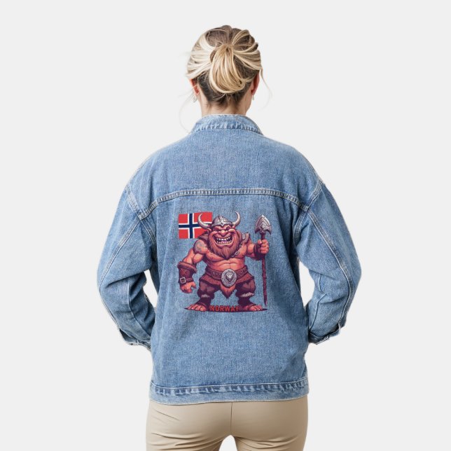 Norwegian Troll Denim Jacket (Model)