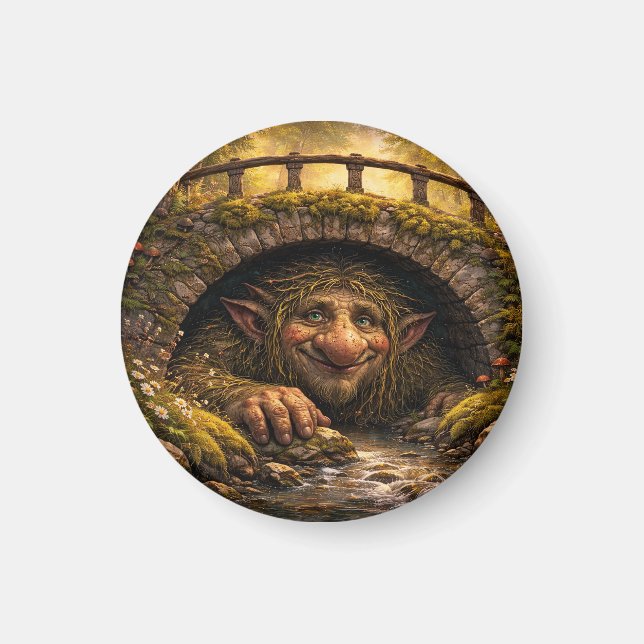 Norwegian Troll Hiding Under Bridge, Magnet (Front)