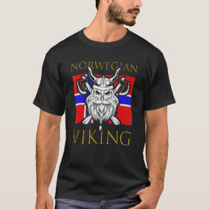 Norwegian Viking Scandinavia Norwegian Flag Proud  T-Shirt