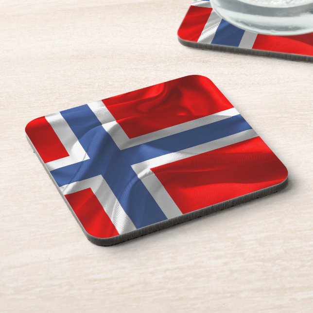 Norwegian waving flag coaster (Left Side)