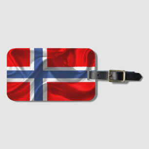 Norwegian waving flag luggage tag