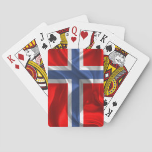 Norwegian waving flag playing cards