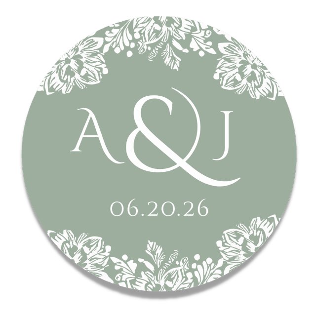Norwich Classic Wedding Monogram Classic Round Sticker (Creator Uploaded)