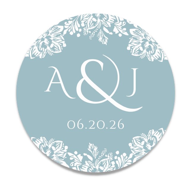 Norwich Classic Wedding Monogram Round Sticker (Creator Uploaded)