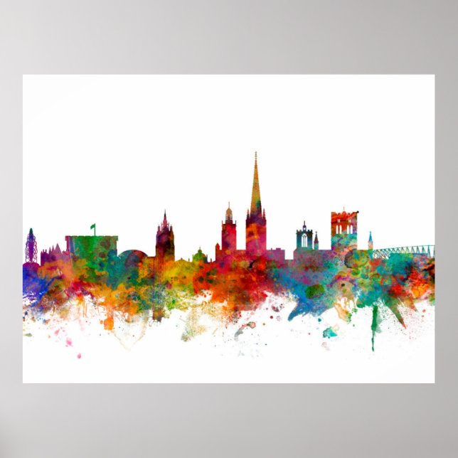 Norwich England Skyline Poster (Front)