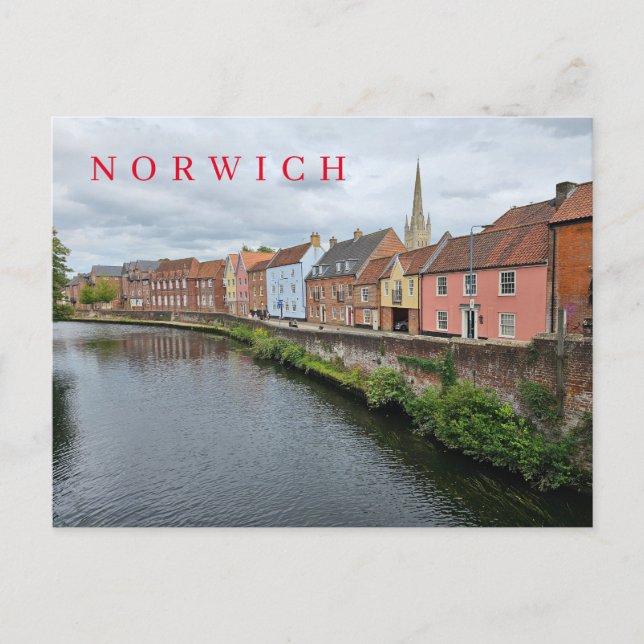 Norwich riverside view postcard (Front)