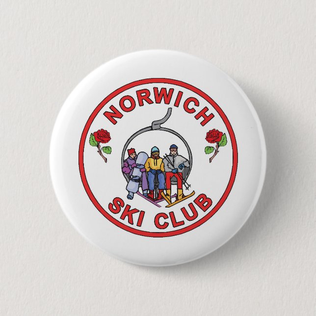 Norwich Ski Club 6 Cm Round Badge (Front)